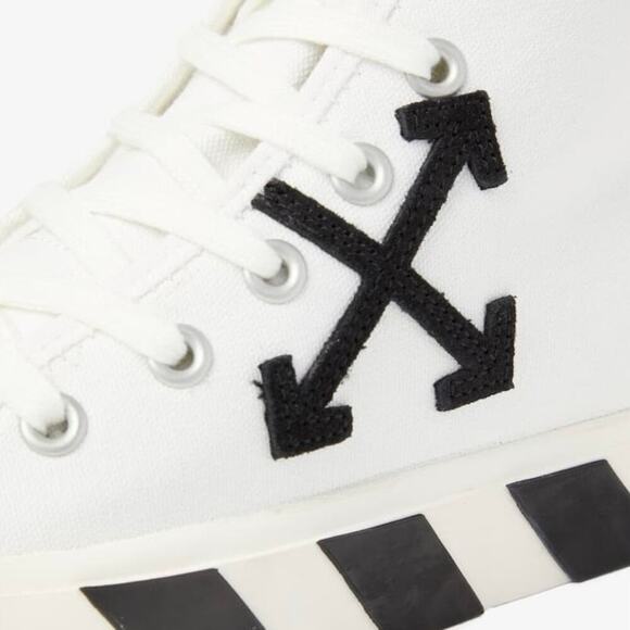 Off-White Vulcanized Logo Mid Top Sneakers‎ White Black Designer Streetwear main image 13